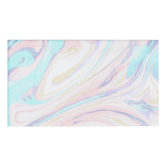 Moderner blauer Rosa-Glitzer aus Marmor Namenschild (Vorderseite)