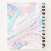 Moderner blauer Rosa-Glitzer aus Marmor Notizblock (Rückseite)