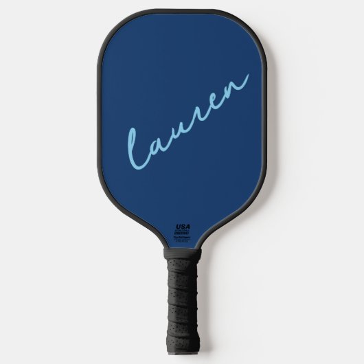 Moderner blauer Schriftname  Pickleball Schläger (Vorderseite)