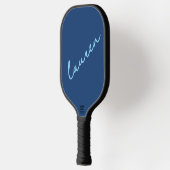 Moderner blauer Schriftname  Pickleball Schläger (Links)