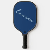 Moderner blauer Schriftname  Pickleball Schläger (Rückseite)
