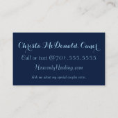 Moderner blauer sichelförmiger Mond und Sterne Visitenkarte (Rückseite)