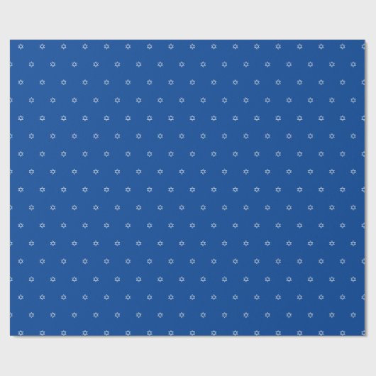 Moderner blauer Stern von David Muster elegant Geschenkpapier (Flach)
