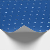 Moderner blauer Stern von David Muster elegant Geschenkpapier (Ecke)