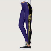 Moderner Blauer und Gold - benutzerdefinierter Tex Leggings (Links)