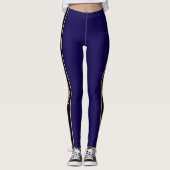 Moderner Blauer und Gold - benutzerdefinierter Tex Leggings (Vorderseite)