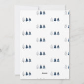 Moderner Blauer und Gold Weihnachtsbaum Feiertagskarte (Rückseite)