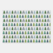 Moderner Blauer und grüner Weihnachtsbaum Geschenkpapier Set (Vorderseite 3)