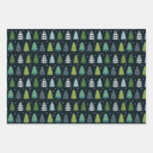 Moderner Blauer und grüner Weihnachtsbaum Geschenkpapier Set (Vorderseite 2)