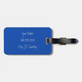 Moderner blauer Weide-Gepäckanhänger Gepäckanhänger (Rückseite horizontal)