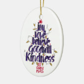 Moderner Blauer Weihnachtsbaum mit Handschrift Keramik Ornament (Links)