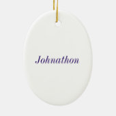 Moderner Blauer Weihnachtsbaum mit Handschrift Keramik Ornament (Hinten)