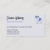 Moderner blauer zeichnend Hundeschlittengänger Visitenkarte (Rückseite)