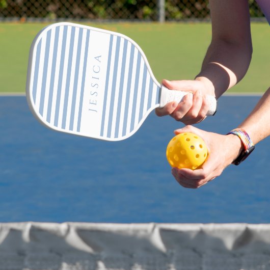 Moderner Blaugestreifter Individuelle Name Pickleball Schläger (InSitu)