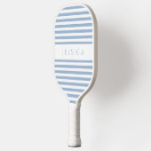 Moderner Blaugestreifter Individuelle Name Pickleball Schläger (Links)