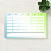 Moderner Blaugrüner Gradient-Wochenplan Post-it Klebezettel (Büro)