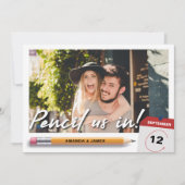 Moderner Bleistift in Foto Save the Date (Vorderseite)