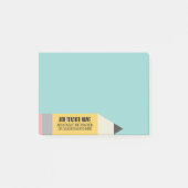 Moderner Bleistift mit Lehrer- und Klasseninfo Post-it Klebezettel (Vorderseite)