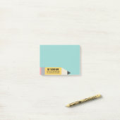 Moderner Bleistift mit Lehrer- und Klasseninfo Post-it Klebezettel (Auf Schreibtisch)