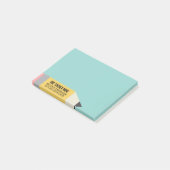 Moderner Bleistift mit Lehrer- und Klasseninfo Post-it Klebezettel (angewinkelt)