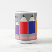 Moderner Bleistift mit Lehrername Kaffeetasse (Mittel)