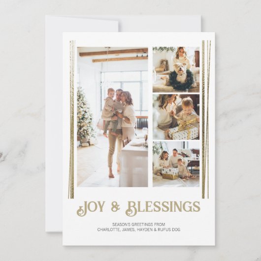 Moderner Block 4 Foto Weihnachten Personalisiert (Vorderseite)