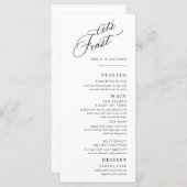 Moderner Block mit Skriptzeile Menükarte (Vorne/Hinten)