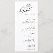 Moderner Block mit Skriptzeile Menükarte (Vorderseite)