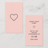 Moderner Blogger mit rosa, gürtelnem Herzchen Visitenkarte (Vorne/Hinten)