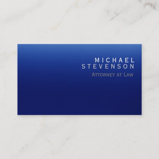 Moderner Blue Anwalt für die Law Business Card Visitenkarte (Vorderseite)