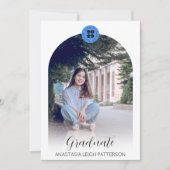 Moderner Blue Arch Abschluss Zwei Fotos Ankündigung (Vorderseite)