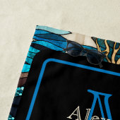 Moderner Blue Beach Life Orca Wal im Ozean Strandtuch (Beispiel)