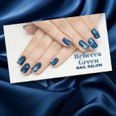 Moderner Blue Beauty Manicurist Artist Nagelsalon Visitenkarte