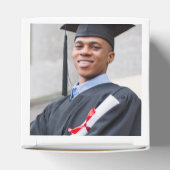 Moderner Blue Black Custom Foto Abschluss Geschenkschachtel (Oben)