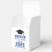 Moderner Blue Black Custom Foto Abschluss Geschenkschachtel (Geöffnet)