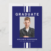 Moderner Blue-Boy-Abschluss Ankündigung (Vorderseite)