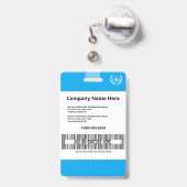 Moderner Blue Business Individuelle Name ID Mitarb Ausweis (Rückseite mit einziehbar)