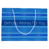 Moderner Blue Designer Große Geschenktüte (Rückseite)