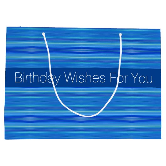 Moderner Blue Designer Große Geschenktüte (Rückseite)