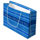 Moderner Blue Designer Große Geschenktüte (Vorderseite Schrägansicht)