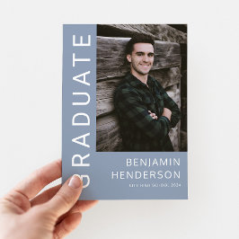 Moderner Blue Foto Abschluss Ankündigung