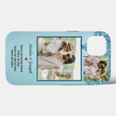 Moderner Blue Glitzer Custom Liebe Couple Foto Case-Mate iPhone Hülle (Rückseite (Horizontal))