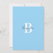 Moderner Blue Gray Elephant SIP & SEE Baby Boy Einladung (Rückseite)