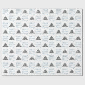Moderner Blue Gray Weihnachtsbaum Pattern Urlaub Geschenkpapier (Flach)