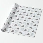 Moderner Blue Gray Weihnachtsbaum Pattern Urlaub Geschenkpapier (Ungerollt)