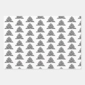 Moderner Blue Gray Weihnachtsbaum Pattern Urlaub Geschenkpapier Set (Vorderseite 2)