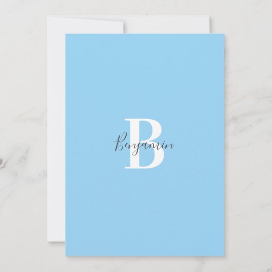 Moderner Blue Gray Zickzack Elephant BABY SHOWER B Einladung (Rückseite)