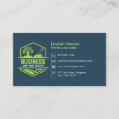 Moderner Blue Green Lag Care Service Mow Landschaf Visitenkarte (Vorderseite)
