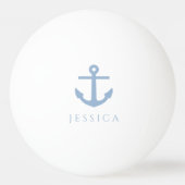 Moderner Blue Nautical Anchor Tischtennisball (Rückseite)