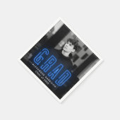 Moderner Blue Neon Foto Abschluss Serviette (Ecke)